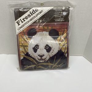 Fireside Longstitch Needlepoint Kit Panda Portrait Factory Sealed 1983 Crafts